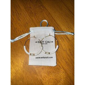 Salty Cali Shell 18K Gold-Plated Pearl Hoop Wire Earrings NWT